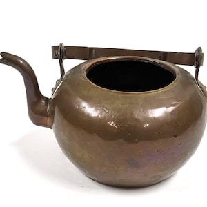 Antique Copper 8inch Kettle Tea Pot 1886 Marked