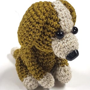 Handmade Crochet Puppy Dog Plush Toy – 4 Inch Hand Knitted Soft Animal – Mini Yarn Stuffed Dog