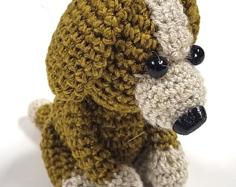 Handmade Crochet Puppy Plush Toy: Mini Knitted Stuffed Animal