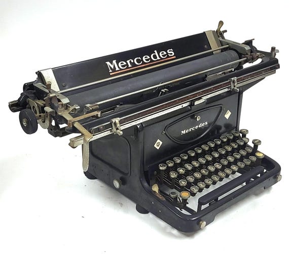 Vintage Antique Mercedes Zella-mehlis Typewriter Large Wide