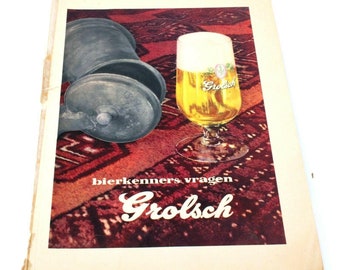 Grolsch Beer Dutch Vintage Print Ad Advert Netherlands 1956