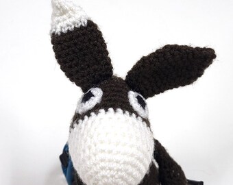 Handmade Crochet Brown Bunny Plush Toy – 15 Inch Hand Knitted Soft Rabbit – Yarn Animal