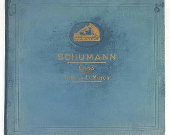 Schumann Op.63 Trío en re menor HMV Shellac Album Set – 12" – VG+
