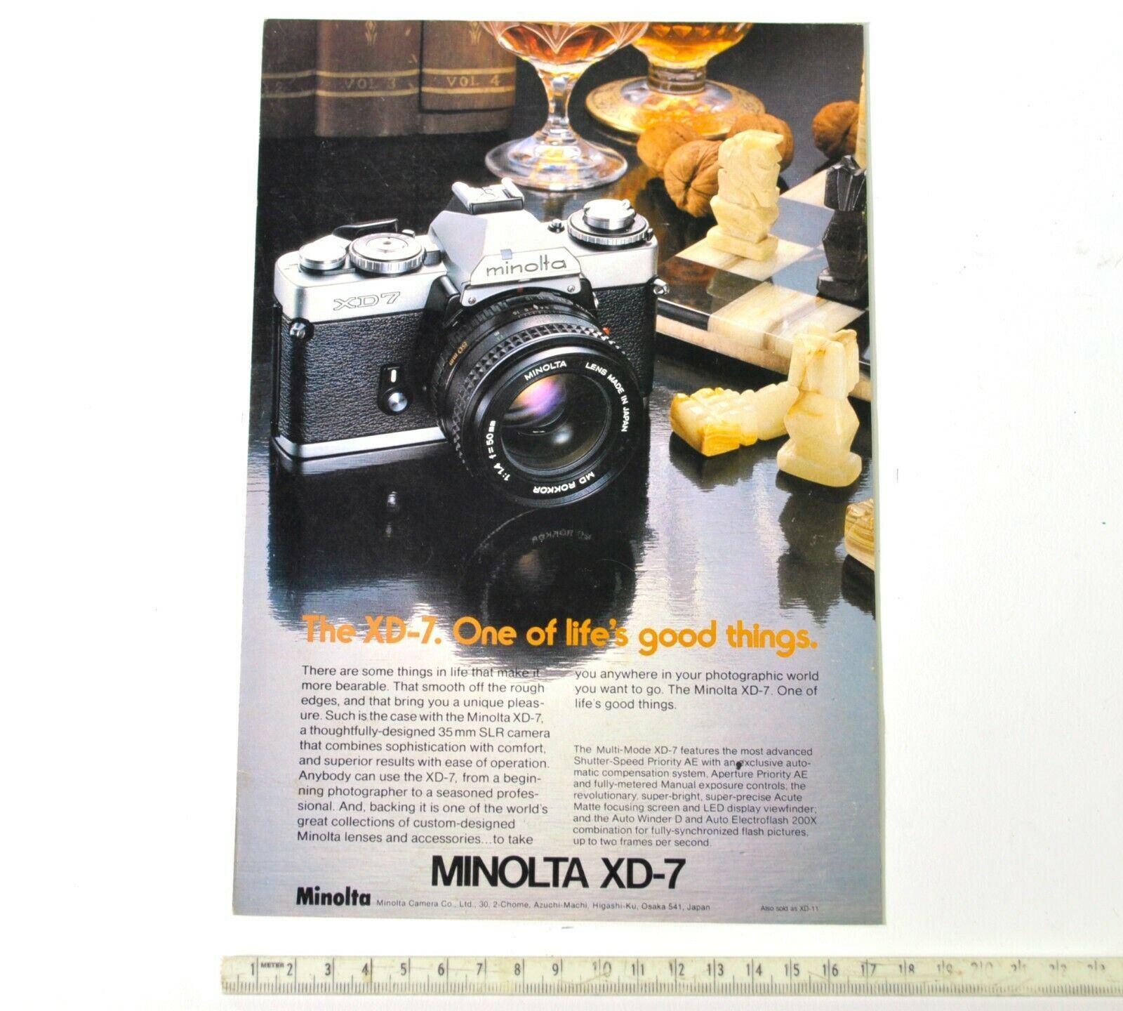 Vintage Minolta XD-7 Camera SLR Print Ad – Original Vintage 1979