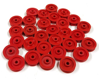 Vintage Fischertechnik 35795 Pulley 21x7 Red 30pcs 1971