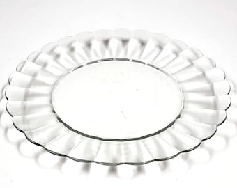 Vintage Duralex France Clear Glass Dinner Plate