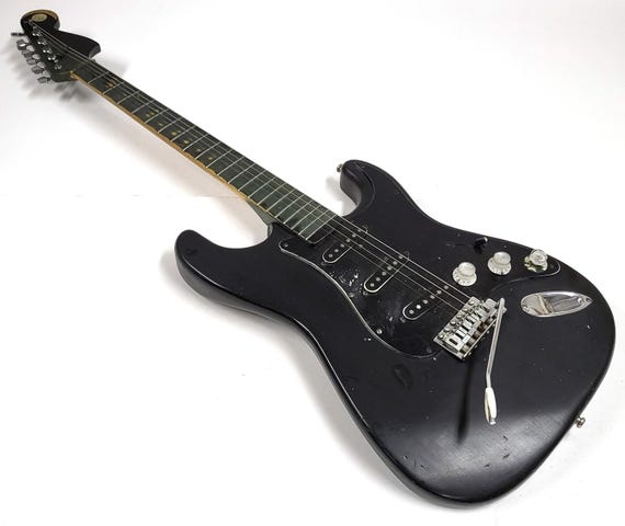 Joodee＊Electric Custom Vintage Yamaki Joodee Electric Guitar – Black Strat Style – Japan
