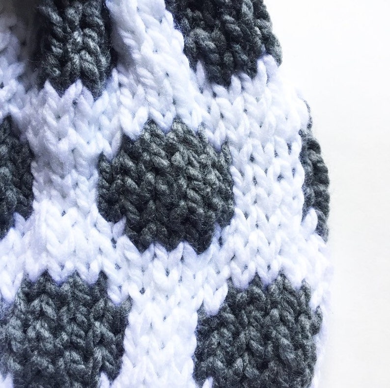 winter beanie polka dot beanie knit beanie chunky beanie