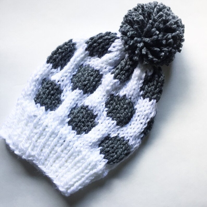 winter beanie polka dot beanie knit beanie chunky beanie