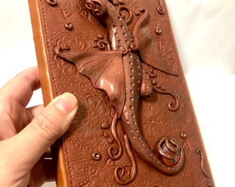 Guardian Dragon Journal | Dragon antique Journal | Antique 3D Notebook | A5 Journal Included