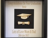 Personalised Graduation Gift Mortar Board Scroll Plaque Frame - Graduate Keepsake Gift -