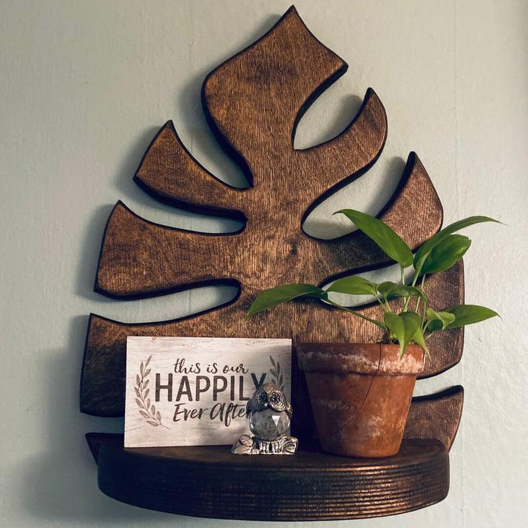 Wooden Leaf-shaped Wall Shelves: Ideal for Holding Indoor - Etsy