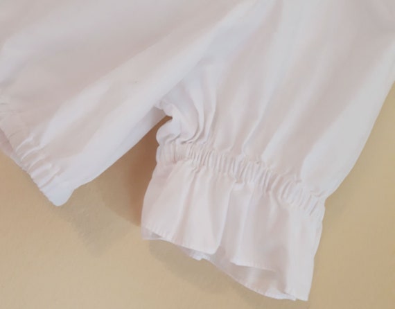 Vintage White Dirndl Crop Top,Short Puffy Elastic… - image 9