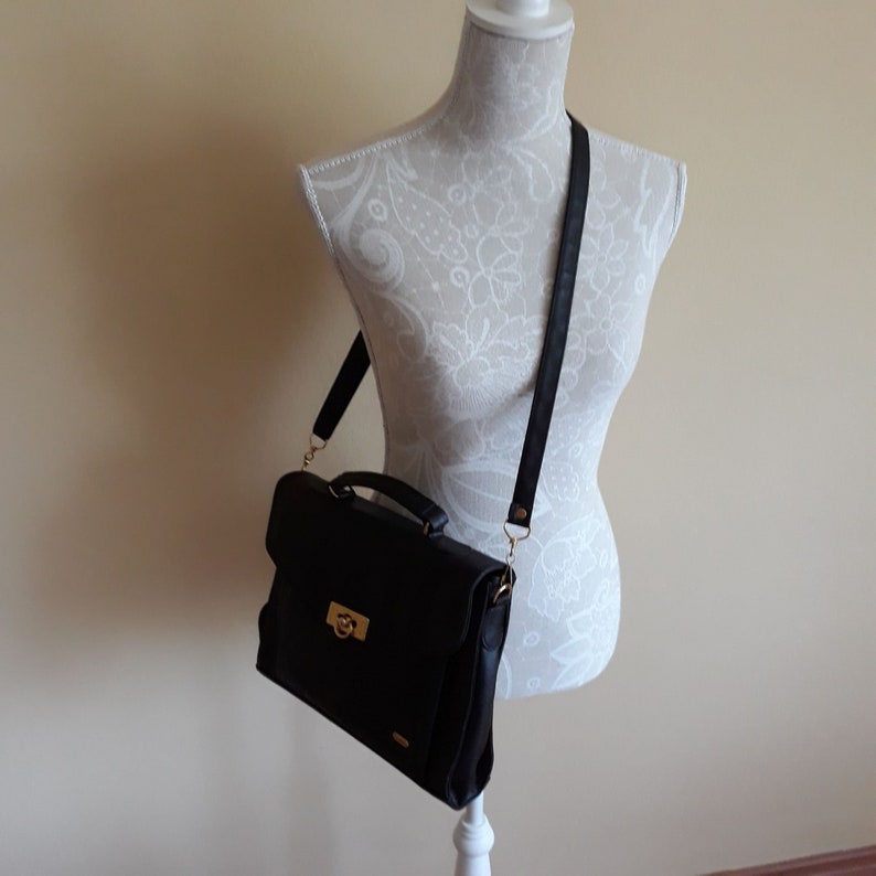 Vintage Black Leather Shoulder Bag,Messenger Bag,Satchel Bag,Crossbody Bag