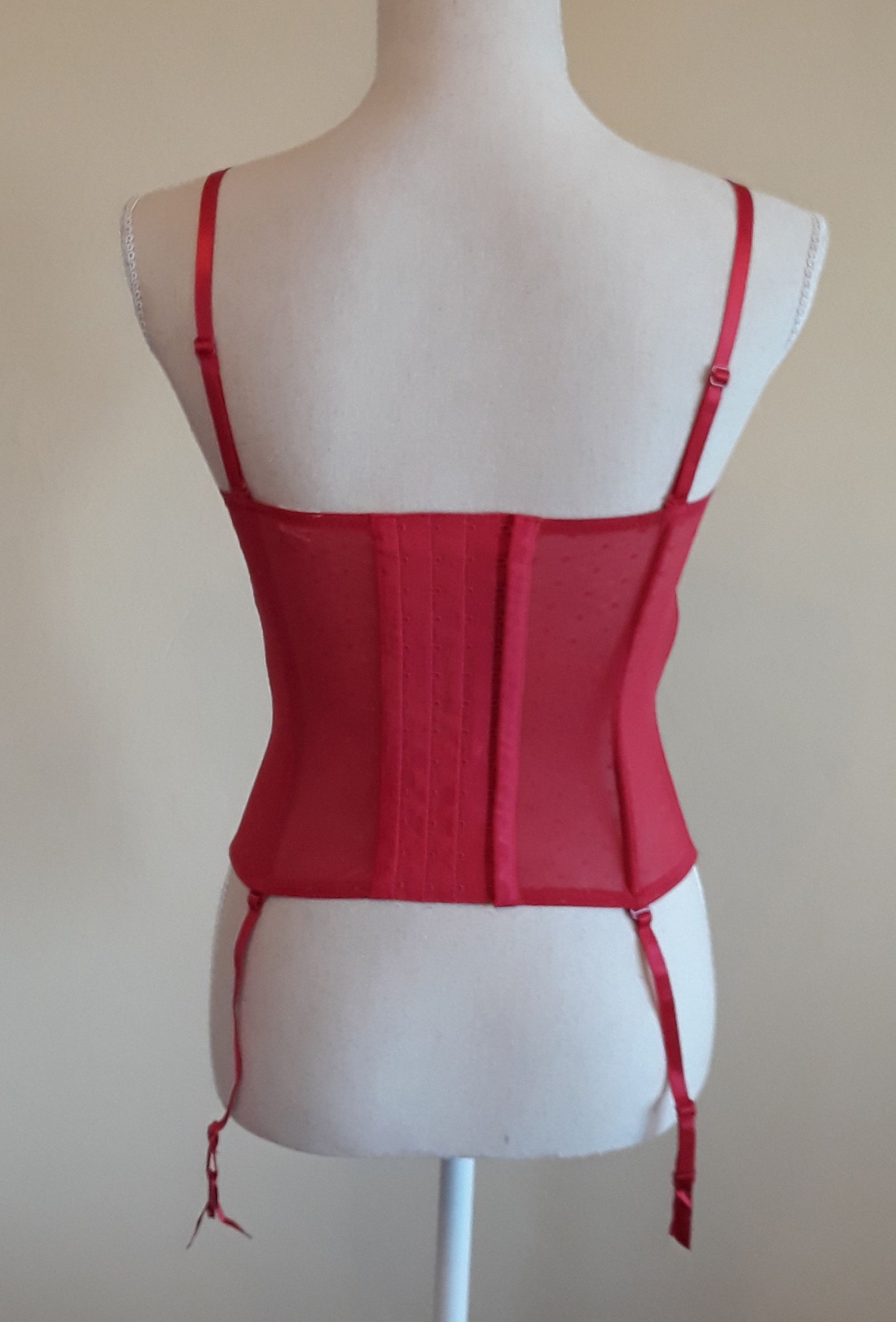 Vintage Corset With Garter Beltsred With Silver Thread and Etsy