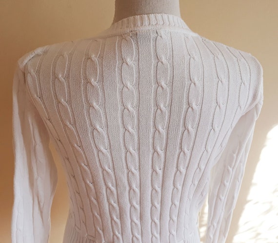 Grid Knit Zip Through - Ivory