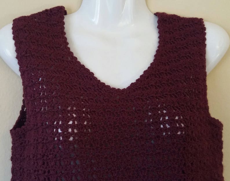 Vintage Hand made Crochet Vest,Vintage Hand made Vest,Sleeveless,80s Woman Vest