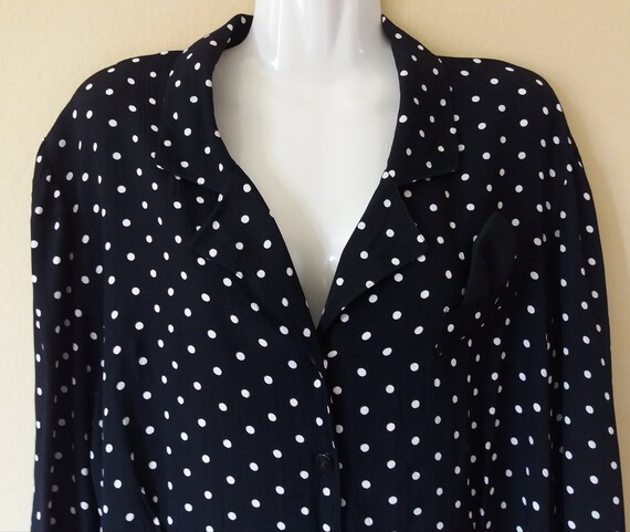 black and white dot blouse