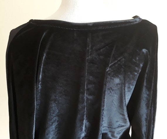 Vintage Black Velvet Top,Long Bat Sleeves Top,Shi… - image 9