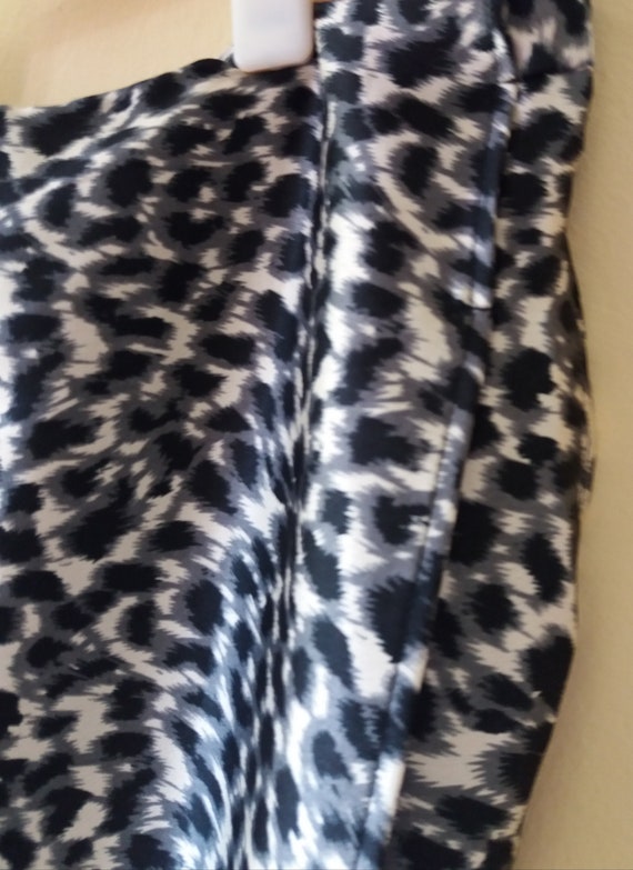 Vintage 90s Animal Print Like Satin Big Slits on … - image 4