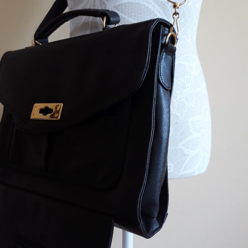 Vintage Black Leather Shoulder Bag,Messenger Bag,Satchel Bag,Crossbody Bag