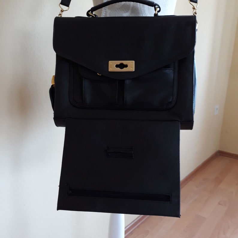 Vintage Black Leather Shoulder Bag,Messenger Bag,Satchel Bag,Crossbody Bag