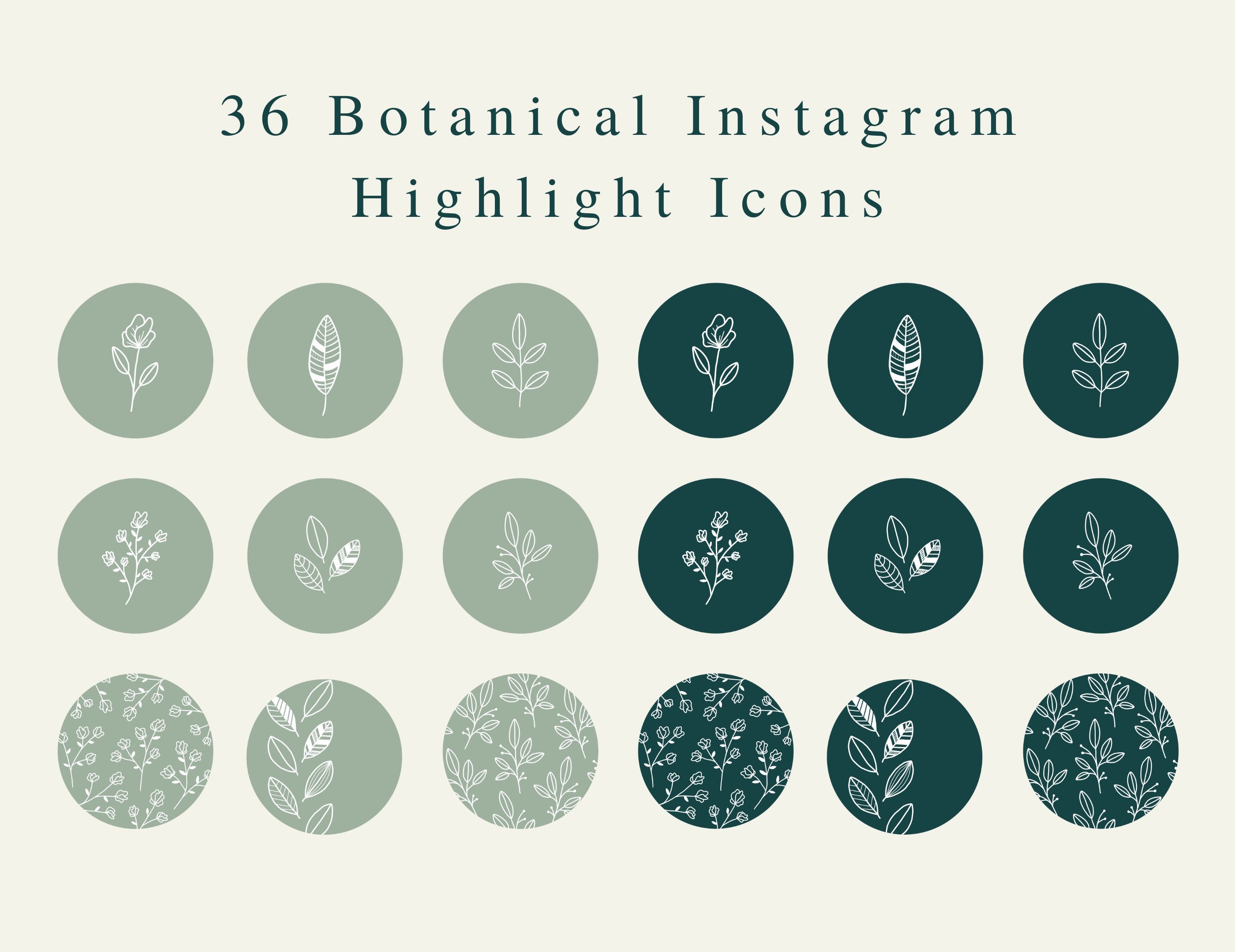 Floral Instagram Story Highlights Cover Set of 36 Icons | Etsy