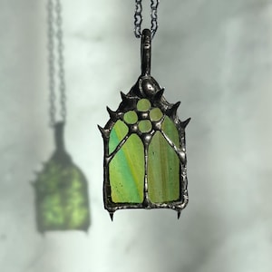 Cathedral Window Medieval Necklace Gothic Christian Jewelry Soft Soldered Coffin Nail Spiky Macabre Jewelry Dark Ethic Victorian Whimsigoth
