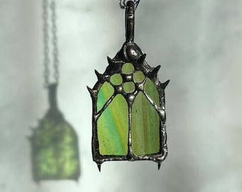 Cathedral Window Medieval Necklace Gothic Christian Jewelry Soft Soldered Coffin Nail Spiky Macabre Jewelry Dark Ethic Victorian Whimsigoth