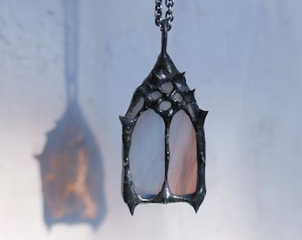 Medieval Cathedral Window Spiky Necklace Gothic Church Christian Jewelry Coffin Nail Necklace Macabre Jewelry Whimsigoth Cottagecore Solder