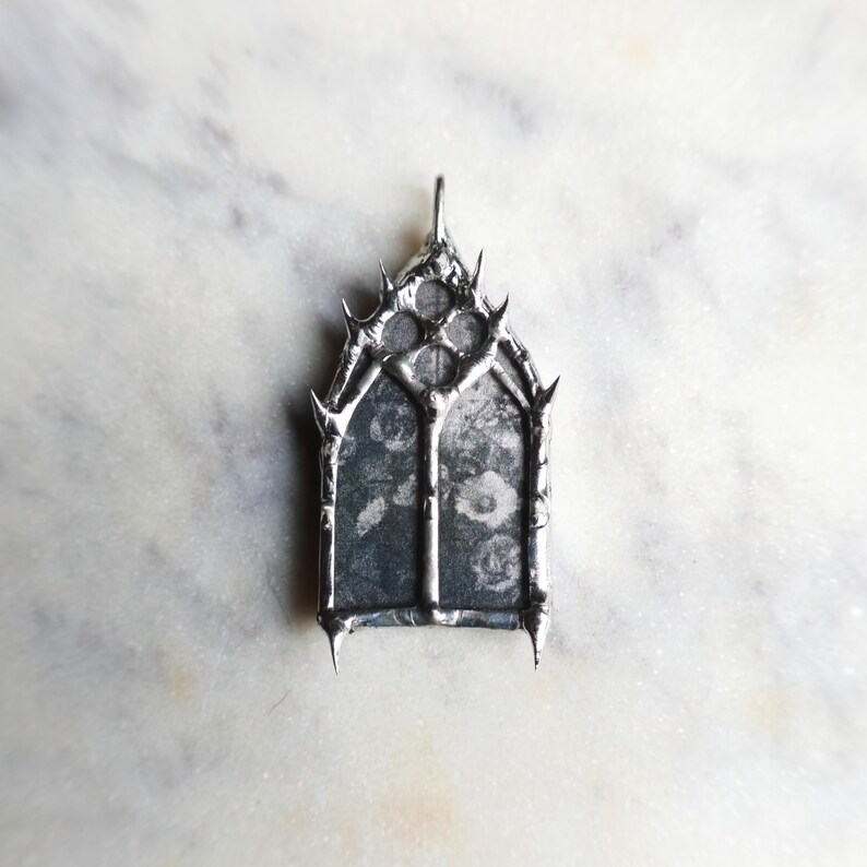 spiky pendant church window cathedral window romantic gothic soft goth grunge alt core cottagegore dark academia whimsigoth haute goth punk image 5