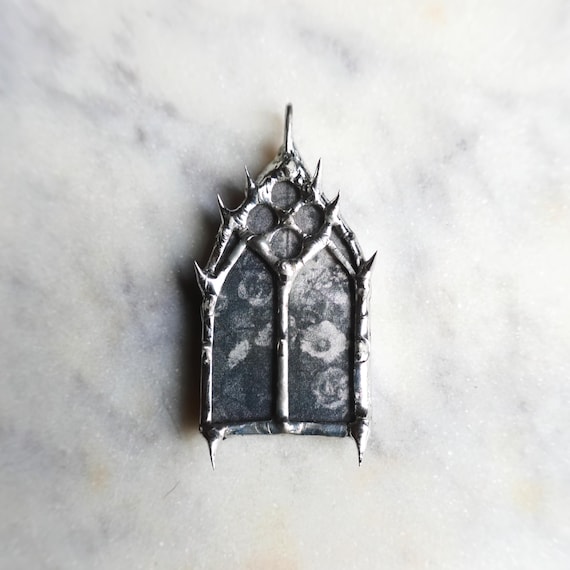 spiky pendant church window cathedral window romantic gothic soft goth grunge alt core cottagegore dark academia whimsigoth haute goth punk