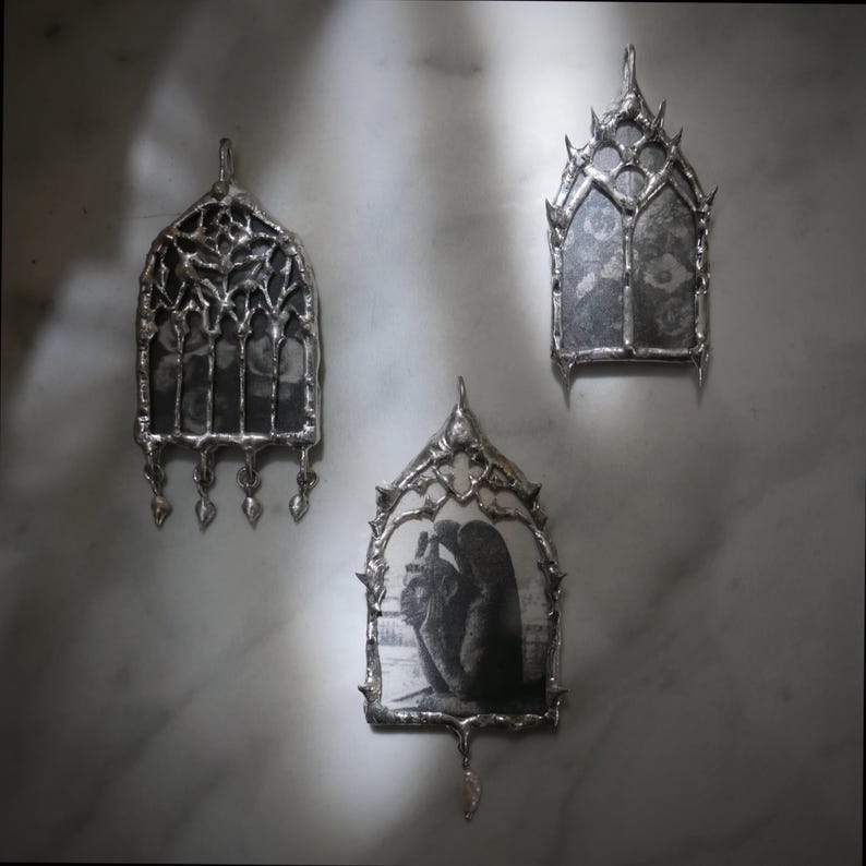 spiky pendant church window cathedral window romantic gothic soft goth grunge alt core cottagegore dark academia whimsigoth haute goth punk image 6