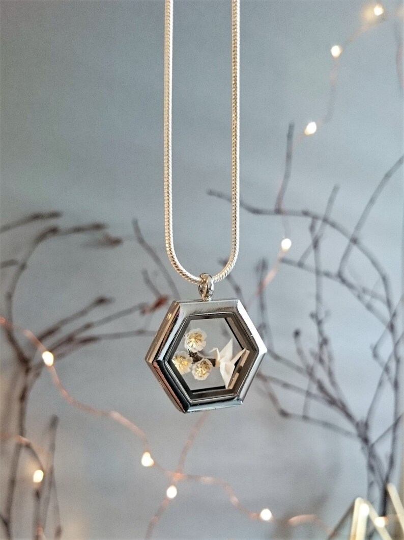 Origami Crane Necklace Paper Origami Jewelry Japanese Crane Etsy