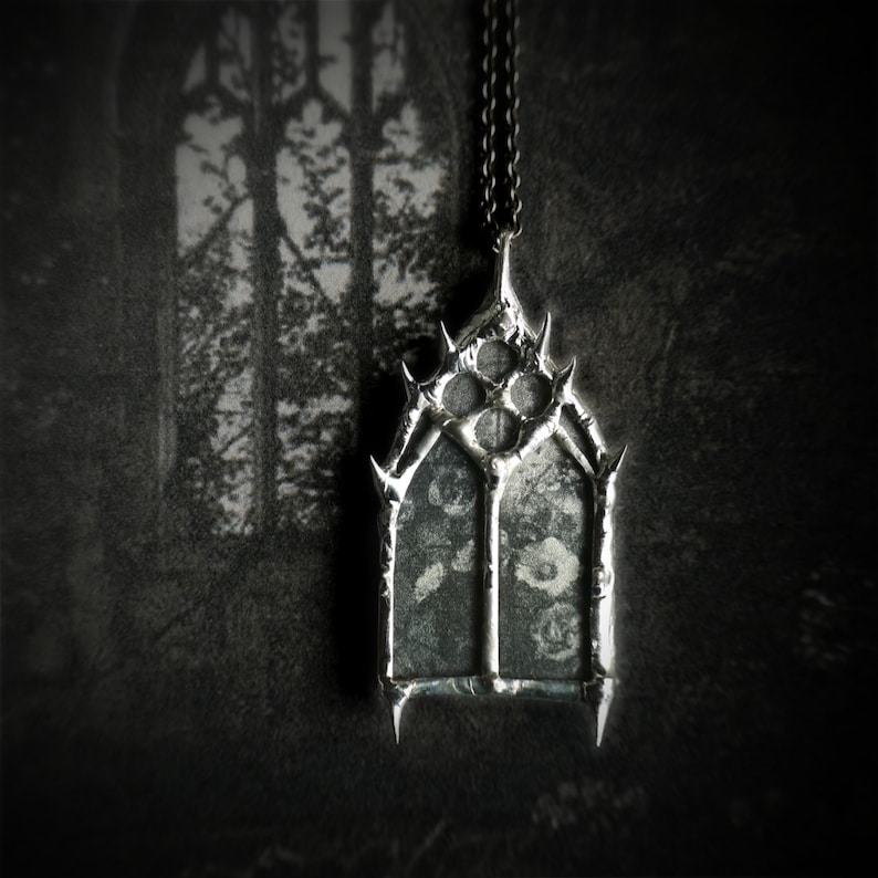 spiky pendant church window cathedral window romantic gothic soft goth grunge alt core cottagegore dark academia whimsigoth haute goth punk image 3