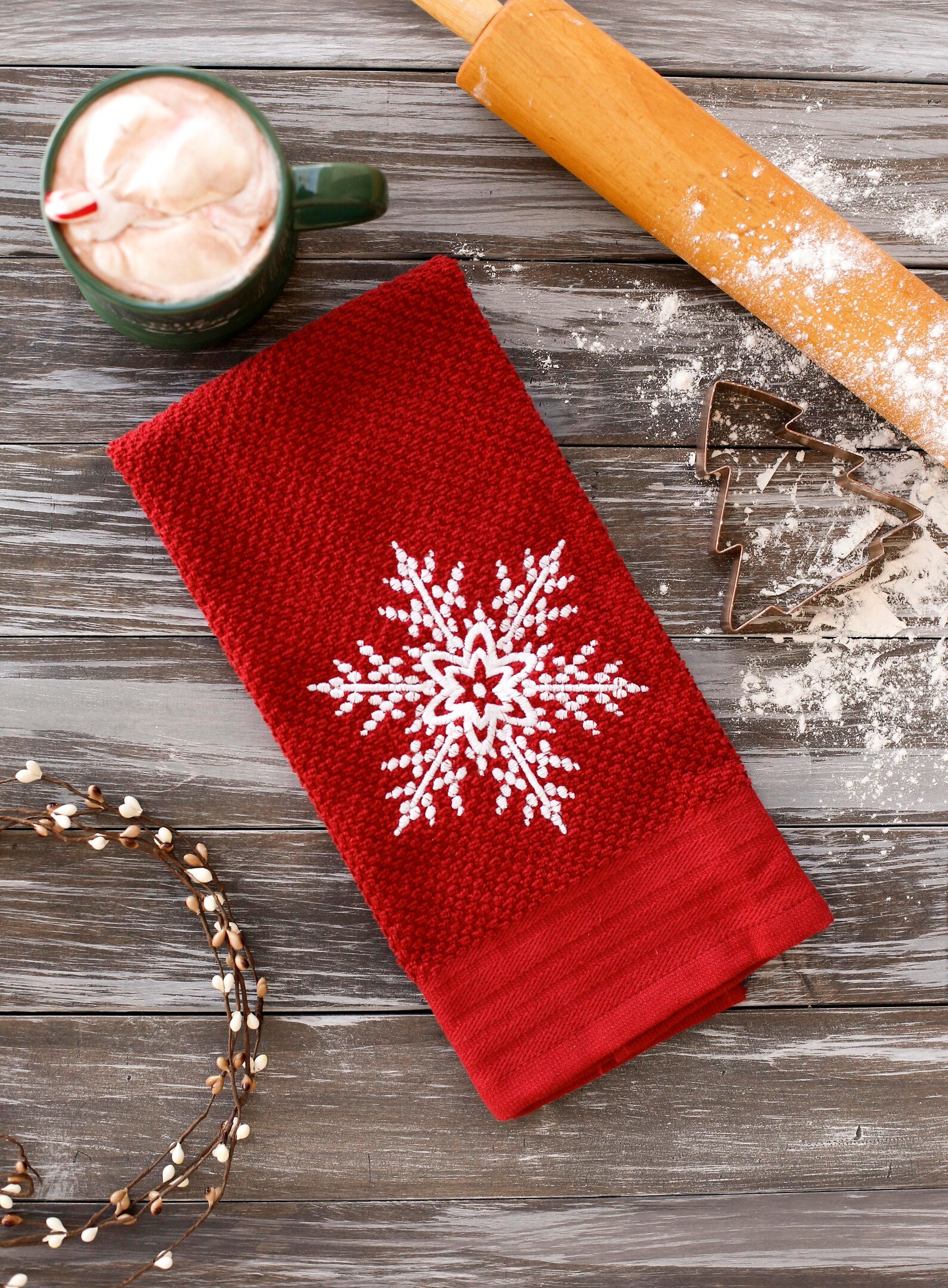 Weihnachten bestickt Handtuch Urlaub Dekor Küchentuch | Etsy