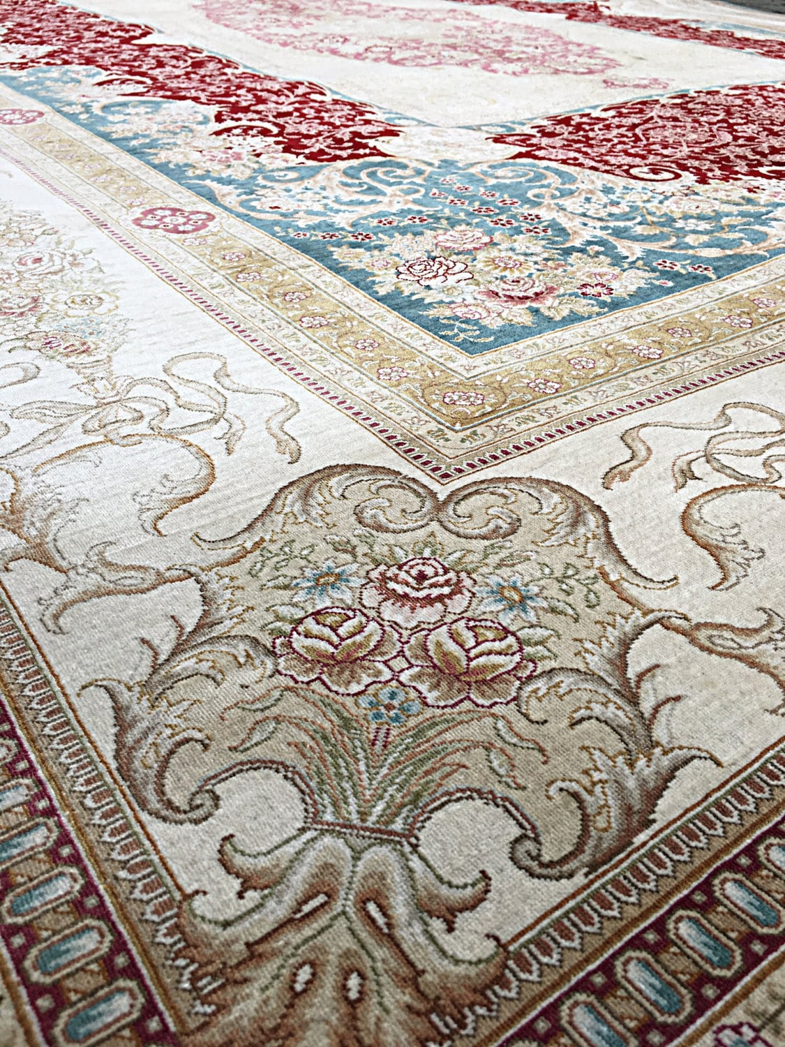7 by 10 Pure Silk Oriental Rug. Handmade Carpet. Traditional Etsy