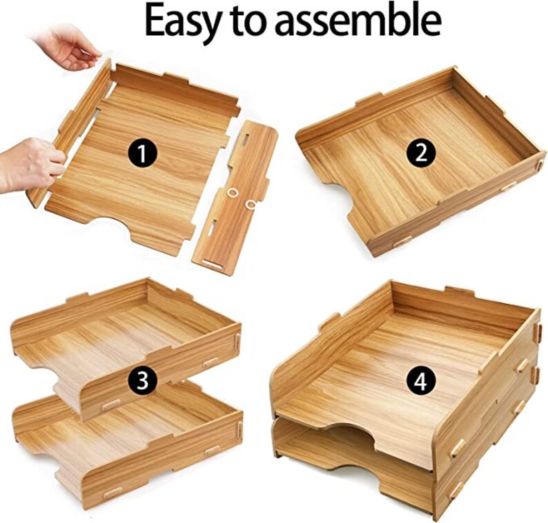 Wood Letter Tray 2 Tier Desk Organizer and Accessories Paper Etsy