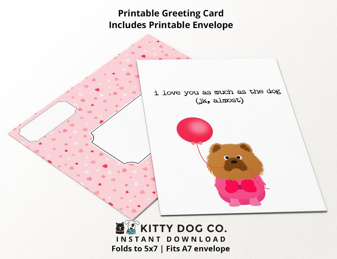 Chow Chow Printable Greeting Card &amp; Envelope Funny Dog Lovers ...