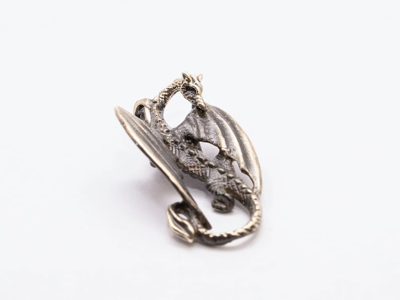 Bronze dragon pendant metal dragon keychain dragon trinket Etsy