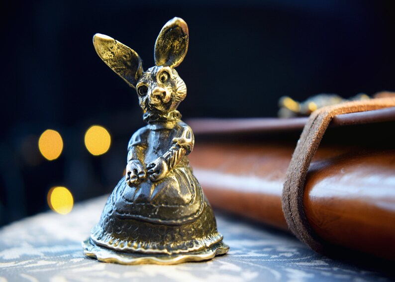 Rabbit figurine metal bunny bronze anniversary gift for woman Etsy
