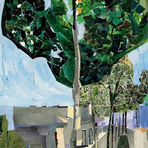 Boulevard, Street in Jerusalem, stampa collage di carta strappata, decorazione murale