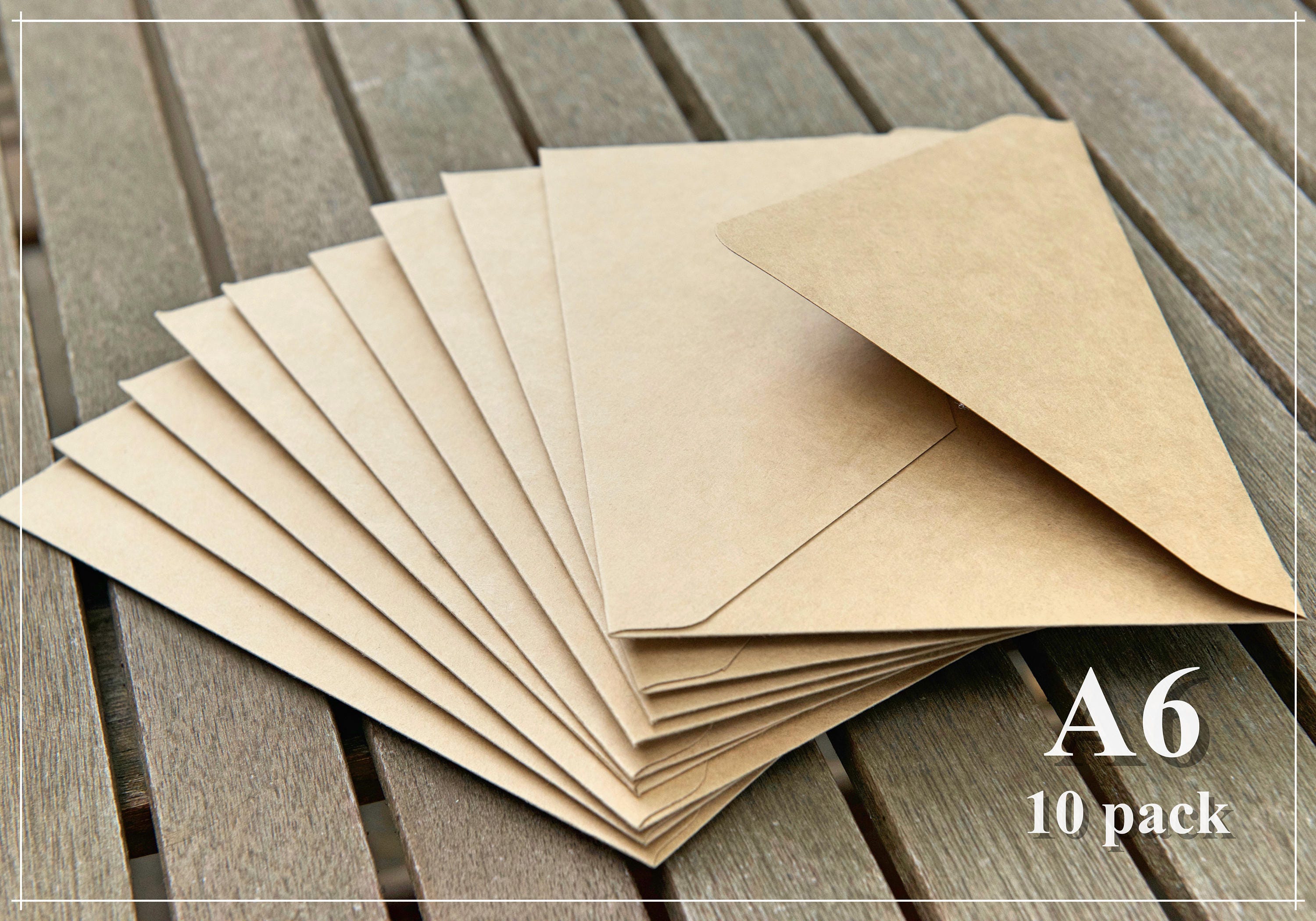 10 Kraft Envelopes A6 Size Durable Invitation Etsy
