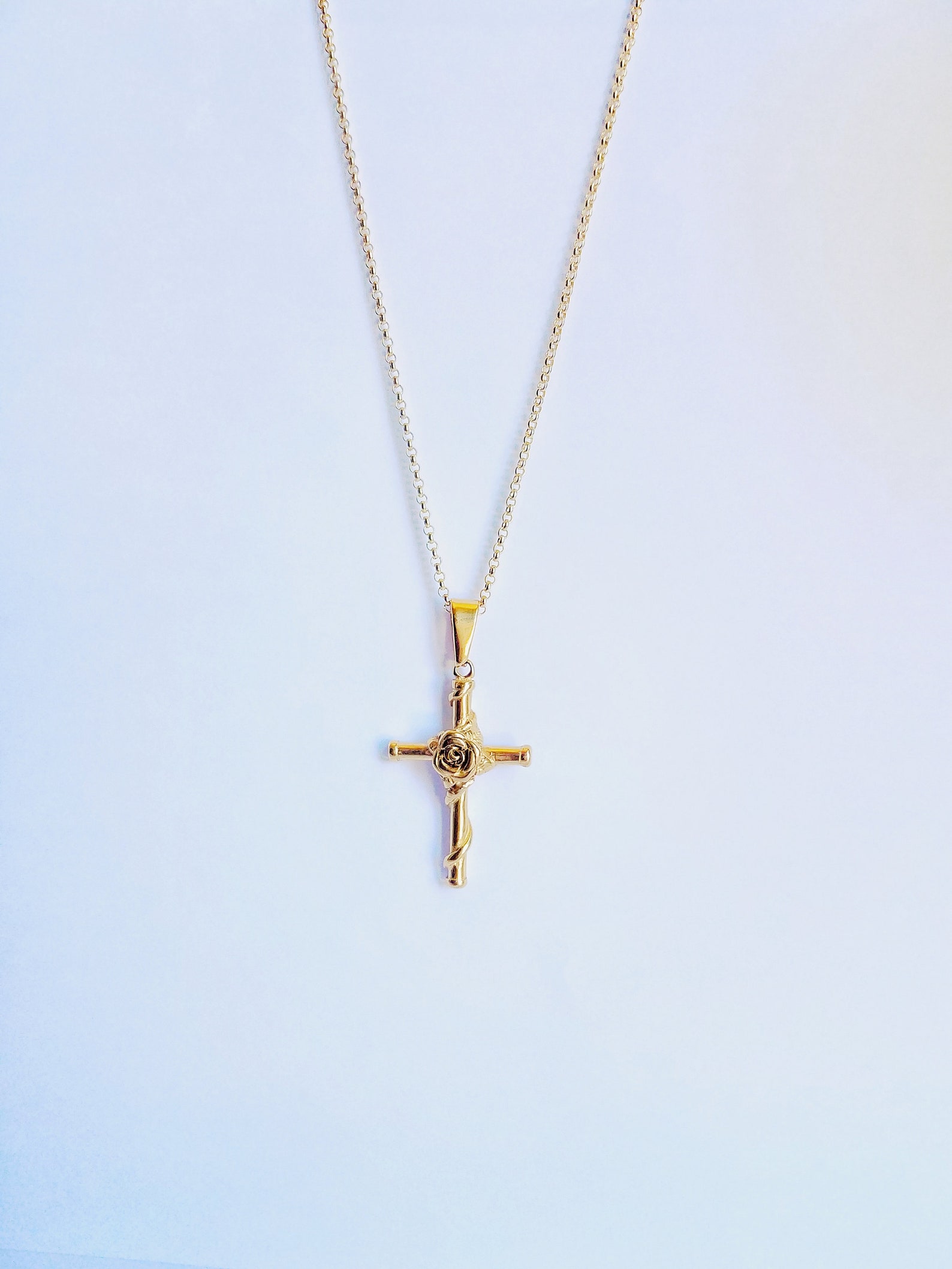 Cross Necklace Crucifix Necklace Gold Cross Necklacedainty - Etsy