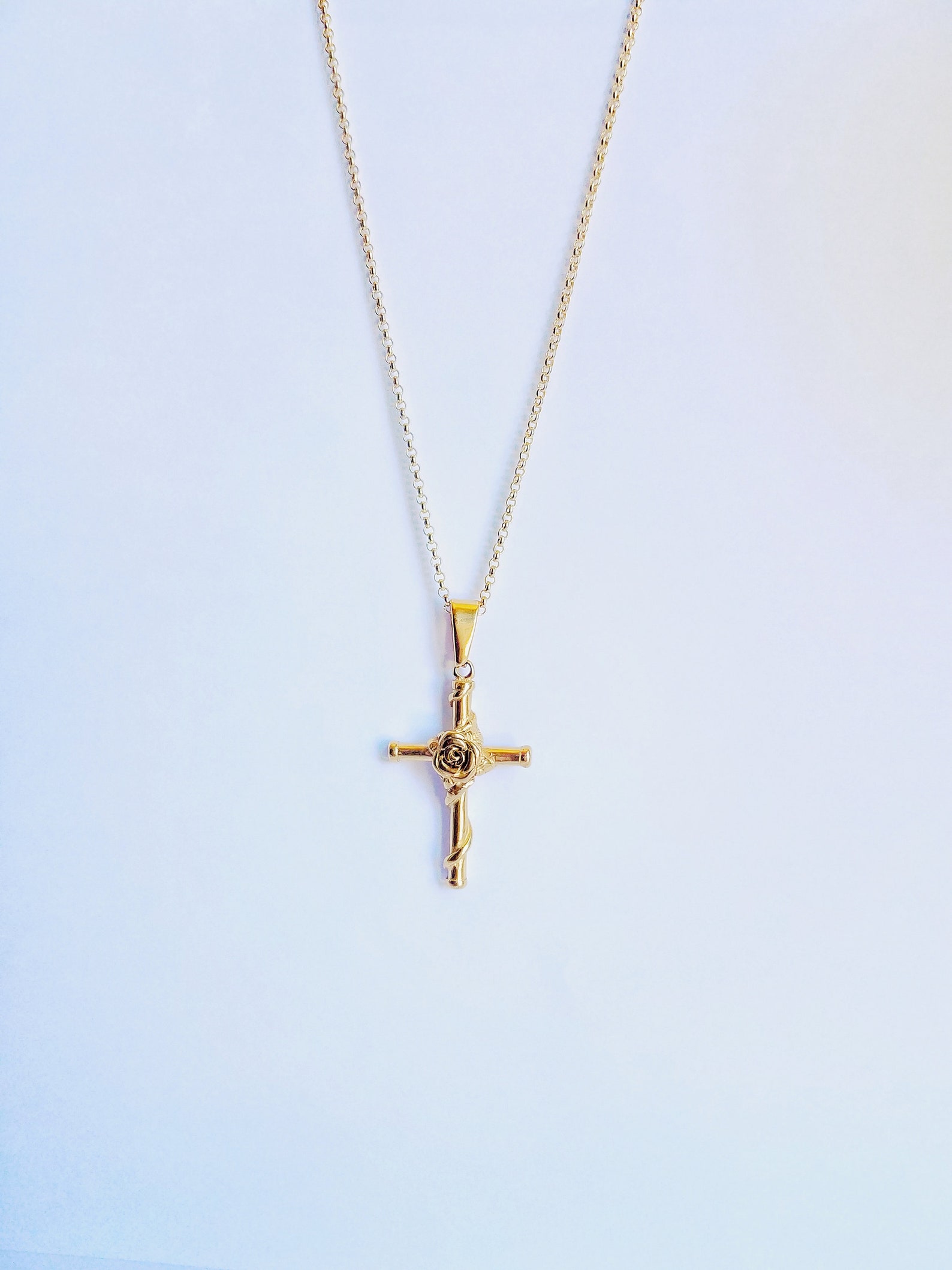 Cross Necklace Crucifix Necklace Gold Cross Necklacedainty Etsy