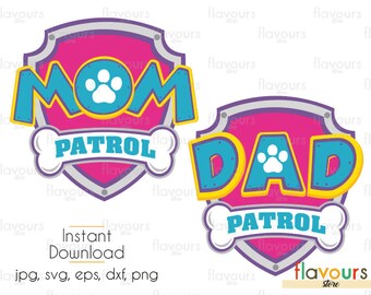 Download Mom Dad Birthday Boy Paw Patrol SVG Files INSTANT DOWNLOAD