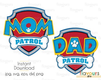 Download Mom Dad Birthday Boy Paw Patrol SVG Files INSTANT DOWNLOAD