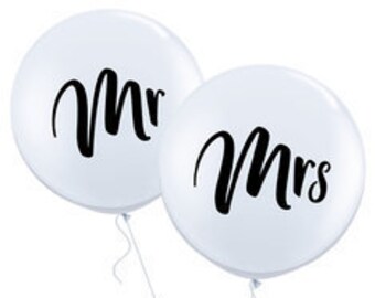 Mr. & Mrs. Jumbo White Balloon