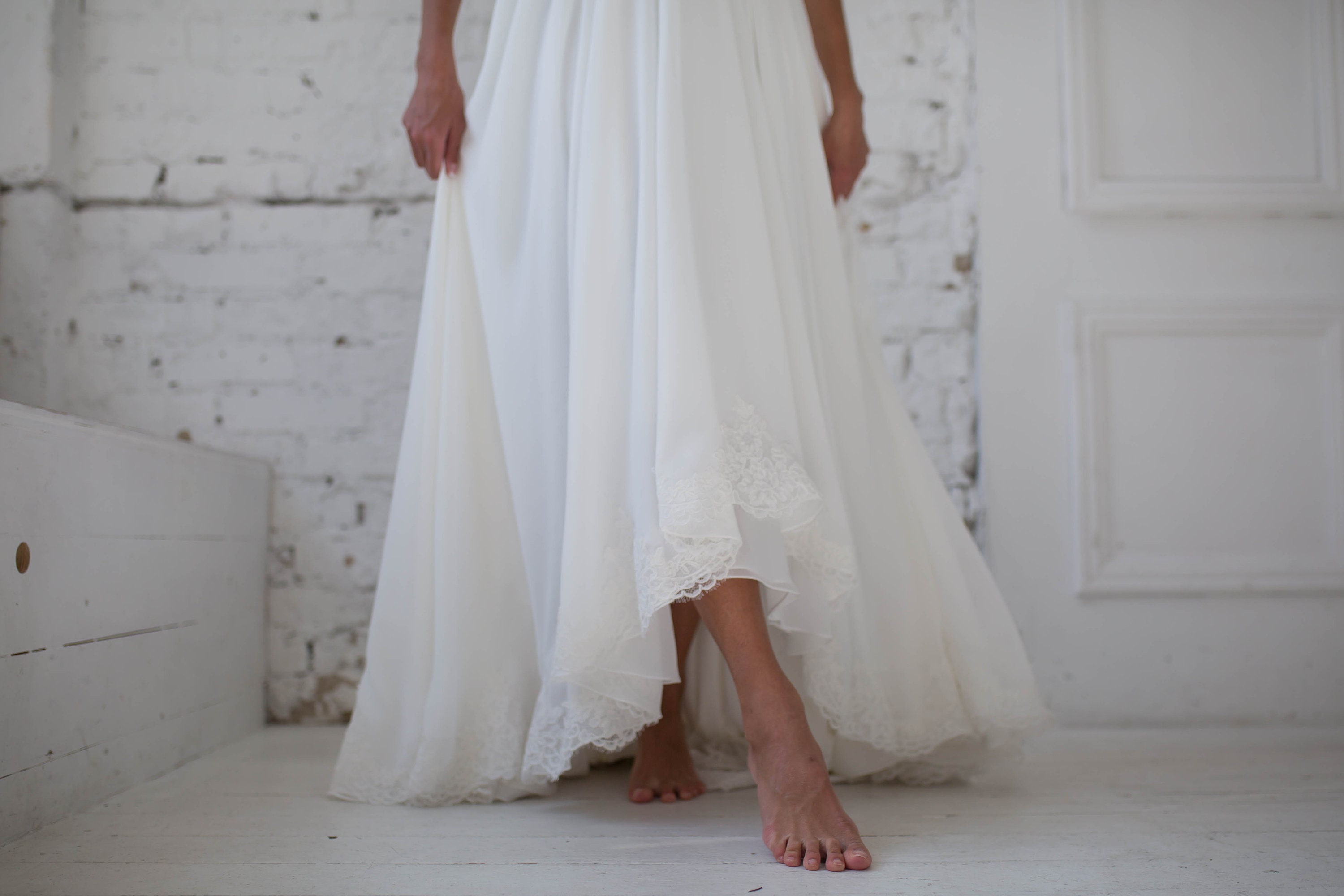 Beautiful beach wedding dress Boho wedding dress Simple | Etsy