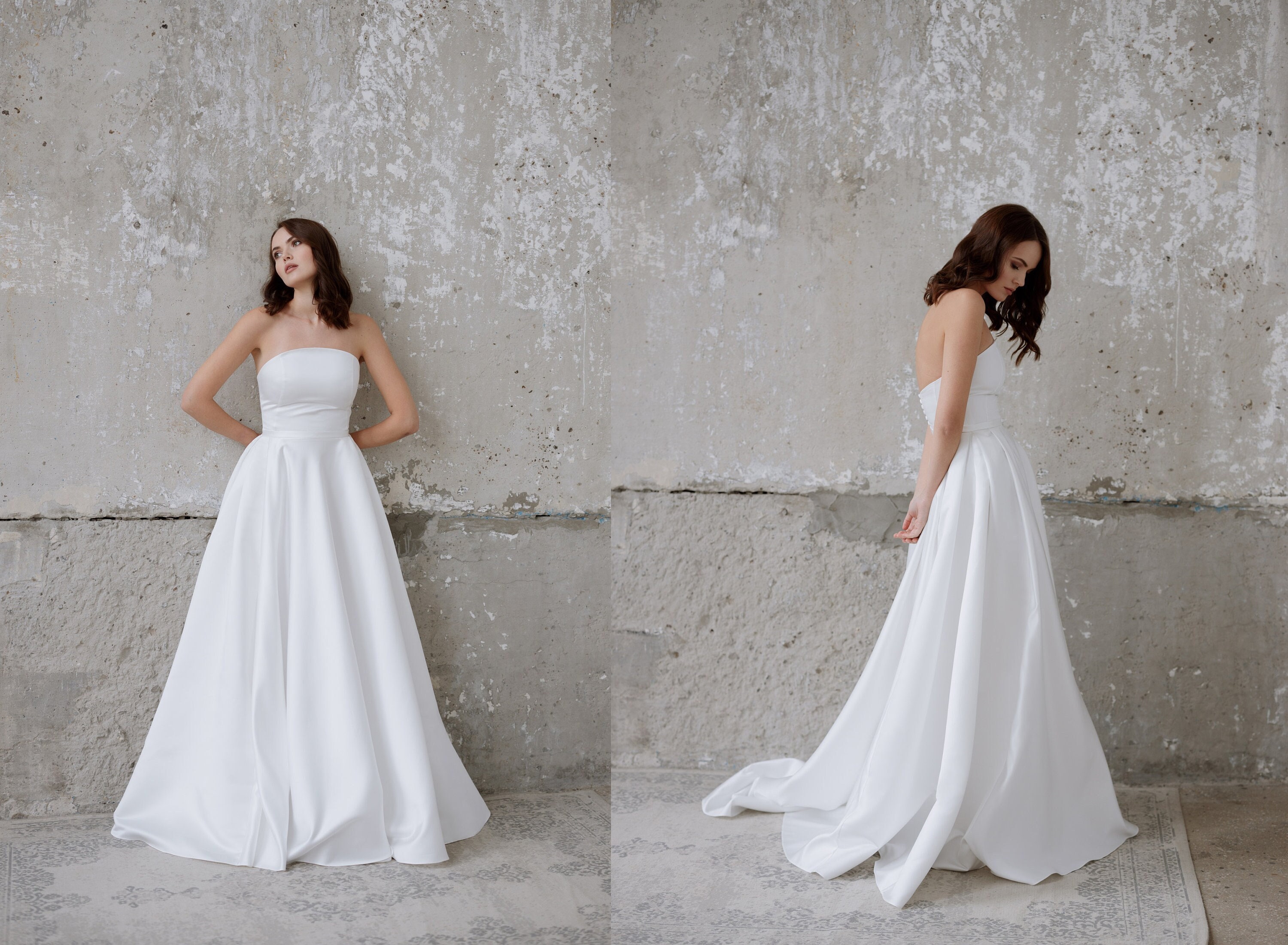 Corset Strapless Wedding Dress -  Canada